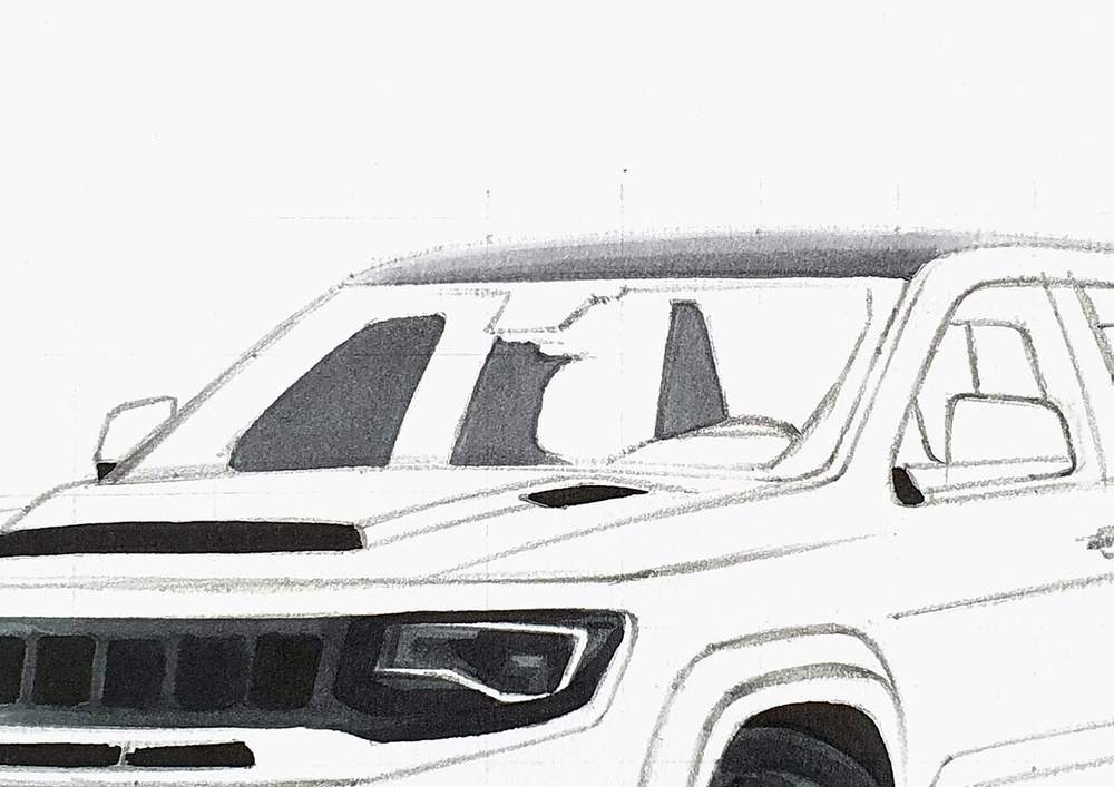 How To Draw A Jeep Grand Cherokee Trackhawk - Simple Step-By-Step Tutorial